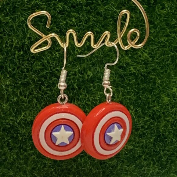 Captain America Shield, Captain America Earring, Hero Earring, Superhero Earring - Picture 5 of 6